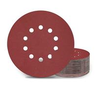 KONGMING 25 Pièces Disques de Ponçage 225mm Grain 320 Disque Abrasif 225mm 10 Trous pour Girafe Ponceuse
