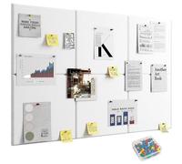 Kongming 6 Pièces Panneau Mural Decoratif Feutrine Autocollant avec 40 Punaises, 9 mm d'épaisseur Tableau Liege Mural pour Photos, 30 * 30cm Panneaux Muraux pour Maison Bureaux École (Blanc)