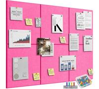 Kongming Lot de 6 tableaux d'affichage autocollants en feutre - Tableau d'affichage avec 40 punaises - Tableau d'affichage de 9 mm d'épaisseur - 30 x 30 cm - Grande décoration murale pour photos