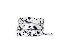 KONGNY 1 Paire De Lacets De 8Mm De Large, Lacets De Chaussures En Toile Pour Femmes Et Hommes, Blanc noir, 120cm