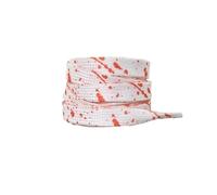 KONGNY 1 Paire De Lacets De 8Mm De Large, Lacets De Chaussures En Toile Pour Femmes Et Hommes, Blanc Orange, 140cm