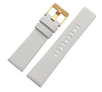KONGNY Bracelet De Montre En Cuir Véritable, 22Mm, 24Mm, 26Mm, 28Mm, 30Mm, B blanc-or, 28mm