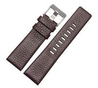 KONGNY Bracelet De Montre En Cuir Véritable, 22Mm, 24Mm, 26Mm, 28Mm, 30Mm, B Brown-Silver, 28mm