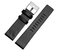 KONGNY Bracelet De Montre En Cuir Véritable, 22Mm, 24Mm, 26Mm, 28Mm, 30Mm, Un silver noir, 26mm