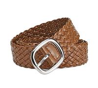 KONGNY Femmes cuir Tressé Ceintures Couleur Bonbon Taille Ceinture Alliage Broche Boucle Carrée Tissé Taille Sangle Décontracté Jean Robe Ceinture, chameau