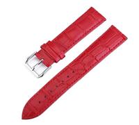 KONGNY Montre Bracelet Ceinture Femmes Bracelets De Montre Bracelet En Cuir Véritable Bracelet De Montre 10-24Mm, Rouge, 17mm