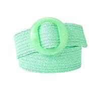 KONGNY Vintage Paille Tressé Ceinture pour Femmes Pp Paille Tissé Élastique Taille Ceinture Bretelles D'été Boho Robe Chemise Décoration Large Ceinture, Vert