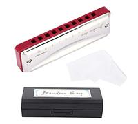 Kongsheng Benders Harp 10 Hole 20 Tone Blues harmonica Forme confortable et texture Clé C portable pour les débutants et les professionnels (Rouge violet)
