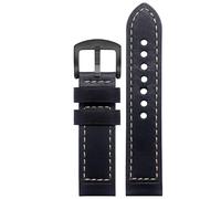 kongsou Bracelet de montre en cuir pour Hamilton Khaki Field H70555533 H70455533 Little Red Cap(Black matteb3,20mm)