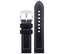 kongsou Bracelet de montre en cuir pour Hamilton Khaki Field H70555533 H70455533 Little Red Cap(Black mattes3,22mm)