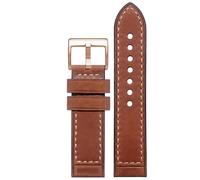 kongsou Bracelet de montre en cuir pour Hamilton Khaki Field H70555533 H70455533 Little Red Cap(Brownr2,22mm)