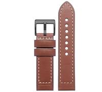 kongsou Bracelet de montre en cuir pour Hamilton Khaki Field H70555533 H70455533 Little Red Cap(Brownb4,22mm)