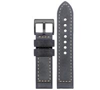 kongsou Bracelet de montre en cuir pour Hamilton Khaki Field H70555533 H70455533 Little Red Cap(Grayb7,22mm)