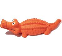 KongWLing Jouet à mâcher en forme de crocodile orange pour grandes races - Jouet dentaire couineur robuste pour mâcheurs agressifs - Jouet de dentition en caoutchouc naturel durable pour le nettoyage