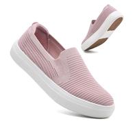 konhill Baskets Femme Confortables Slip-on Légeres - Mocassins Sportifs pour Ville, Marche et Loisirs en Toute Saison Rose EU 38