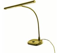 K&M Lampe de piano LED 12297 – col de cygne, abat-jour 29,6 cm, 12 LED – Or