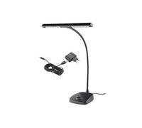 K & M Lampe de piano 12298 LED – abat-jour 30 cm, 12 LED à intensité variable, col de cygne – Noir