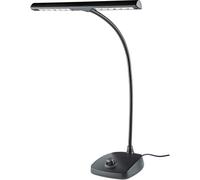 K & M Lampe de piano 12298 LED – abat-jour 30 cm, 12 LED à intensité variable, col de cygne – Noir