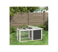 Clapier Cage Maison de Lapin Animaux de Compagnie Bois de Pin Massif vidaXL