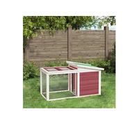 vidaXL Clapier Maison de Lapin 100,5x54x55 cm Bois de pin massif Moka