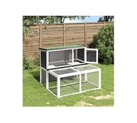 vidaXL Konijnenhok 102x90x84,5 cm massief grenenhout grijs172284 G