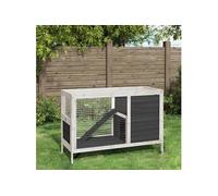 Konijnenhok 103x44x69,5 cm massief grenenhout grijs172297