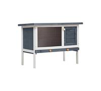 vidaXL Clapier d'extérieur 170828 – 1 niveau, Gris bois