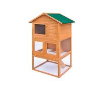 vidaXL Clapier d'extérieur Enclos pour petits animaux 3 niveaux Bois 170161