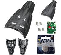 KONIKON Botier de cle de voiture 4 boutons Noir compatible avec Saab 93 95 9-3 9-5 Pice de rechange + pile