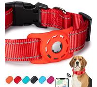 Konity AirTag Collier pour chat, compatible avec Apple Airtag, collier en nylon avec support en silicone pour petits chiens, rouge, XS : tour de cou de 20,3 à 30,5 cm