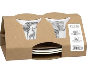 Konitz Lot de 2 expresso dans un coffret cadeau Amazing Anime Girafe & éléphant
