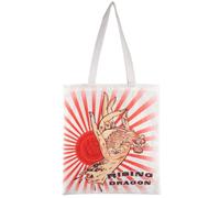 Konix Alchemy Sac Tote Bag à longues poignées - 38 x 42 cm - 100% polyester - Motif dragon - Blanc