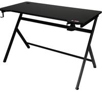 Konix Bureau Gaming Fenris 120 x 60 x 78 cm en Forme de Y - Plateau de Table en Bois et métal - Porte-gobelet - Support Casque - Noir