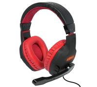 Konix Drakkar Casque Gaming Filaire Skáld pour PC - Haut-parleurs 50 mm - Microphone Flexible - Câble 1,5 m - Prise Jack 3,5 mm - Noir et Rouge