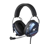 Konix Drakkar Casque Gaming Filaire Skyfighter One pour PC - Microphone Flexible - Câble USB 2,4 m - Rétroéclairage LED - Noir et Bleu