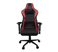 Konix Drakkar Chaise de Bureau Gaming Hel - Inclinaison siège 150° - Cuir polyuréthane Lisse - Noir et Rouge