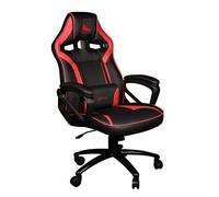 Konix Drakkar Chaise de Bureau Gaming Thor - Inclinaison siège 15° - Cuir polyuréthane Lisse - Noir et Rouge