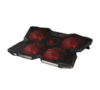 Konix Drakkar Support refroidisseur Stormur pour PC gaming jusqu'à 17" - 4 ventilateurs 140 mm - Rétroéclairage LED rouge - 2 ports USB