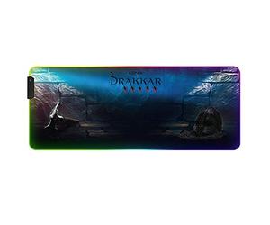 Konix Drakkar Tapis de Souris Gaming Hetland XL 80 x 30 cm - Contours rétroéclairés RVB 7 Couleurs - Design Viking