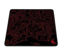 Konix Drakkar Tapis de Souris Gaming Medalland 32 x 27 cm - Surface Microfibre antidérapante - Caoutchouc - Motif Carte Viking - Noir et Rouge