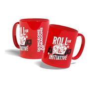 Konix Dungeons & Dragons Mug - Tasse en céramique - 320 ml - Motif Roll for Initiative - Rouge
