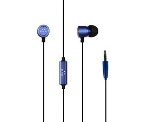 Konix FFF Écouteurs filaires Intra-Auriculaires pour Smartphones et tablettes - Microphone intégré - Câble 1,2 m - Bleu