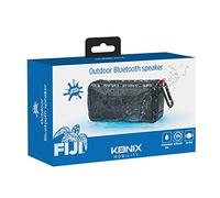 Konix Fiji Baroudeur - Enceinte Bluetooth Portable étanche sans Fil - Micro intégré - avec Lecteur de Carte SD - Cable de Charge USB et Clip d'accroche Inclus - pour Douche, Camping, Voiture