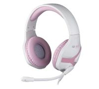 Konix Geek Girl Casque Gaming Filaire Crystal PS4, PS5, Switch, Xbox One et Series X|S - Microphone - Câble 1,5 m - Prise Jack 3,5 mm - Blanc et Rose