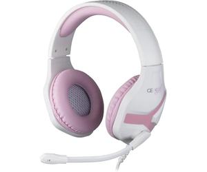 Konix Geek Girl Casque Gaming Filaire Crystal PS4, PS5, Switch, Xbox One et Series X|S - Microphone - Câble 1,5 m - Prise Jack 3,5 mm - Blanc et Rose