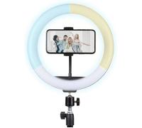 Konix Geek Star Support Anneau de lumière LED Ring Light Quartz 26 cm pour Smartphones - Trépied télescopique - Télécommande