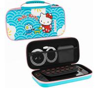 Konix Hello Kitty Housse de protection et transport console Nintendo Switch 2 - Filet rangement accessoires - 8 compartiments jeux - Motif thé - Bleu