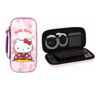 Konix Hello Kitty Housse de protection et transport console Nintendo Switch 2 - Filet rangement accessoires - 8 compartiments jeux - Motif 3D - Rose