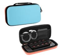 Konix Housse de protection et transport Carry Bag Nintendo Switch 2 - Filet rangement accessoires - 8 compartiments jeux - Bleu clair et rouge clair