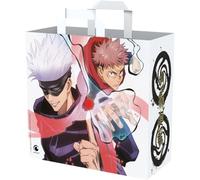 Konix Jujutsu Kaisen Sac cabas 40 x 45 x 20 cm - Matière recyclée - Motif Gojo et Yuji - Blanc